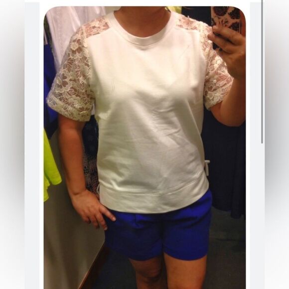 J.Crew 3D Lace Sweatshirt Top - Picture 2 of 4